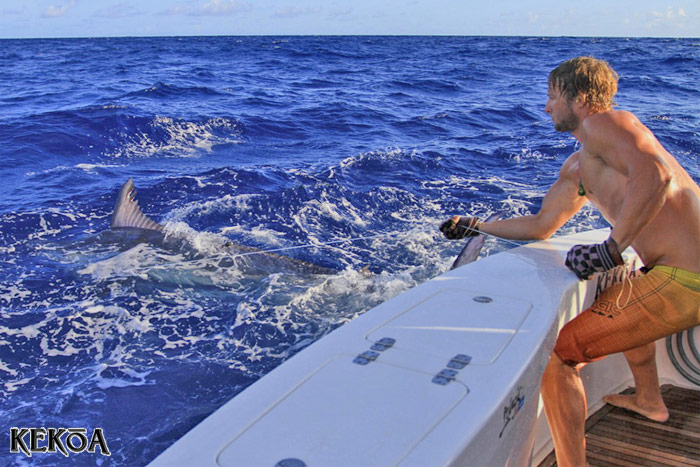 The winning fish just prior to release on KEKOA